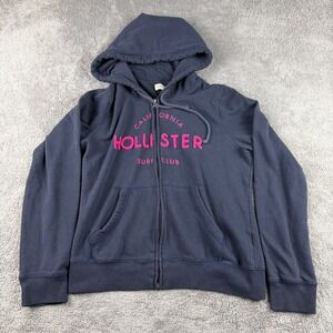 Hollister Hoodie Youth Womens‎ Large Dark Blue Long Sleeves